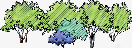手绘绿色公园装饰大树png免抠素材_新图网 https://ixintu.com 公园 大树 绿色 装饰