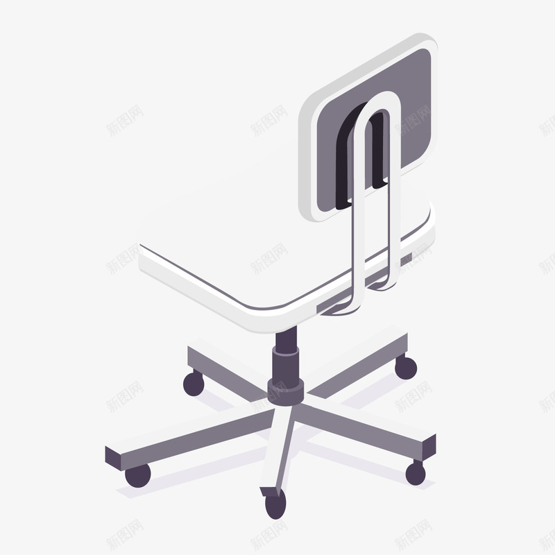 白色立体电脑椅元素图标png_新图网 https://ixintu.com 卡通图标 商务 固定 座位 椅子 电脑 白色 科技 立体