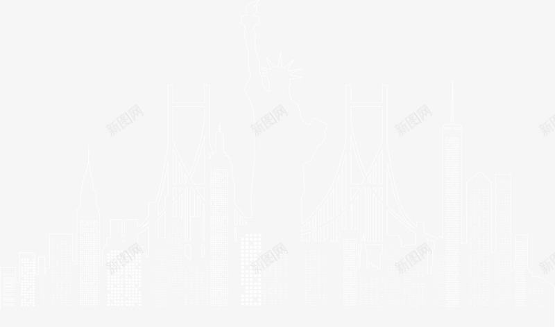 白色自由女神像png免抠素材_新图网 https://ixintu.com 矢量女神像 矢量素材 自由女生现象 自由女神像