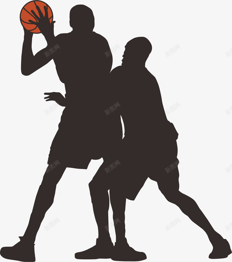 篮球人物剪影图标png_新图网 https://ixintu.com AI 剪影 篮球 运动