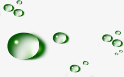 绿色水珠漂浮素材