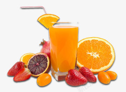 玻璃瓶果汁新鲜的水果果汁片高清图片
