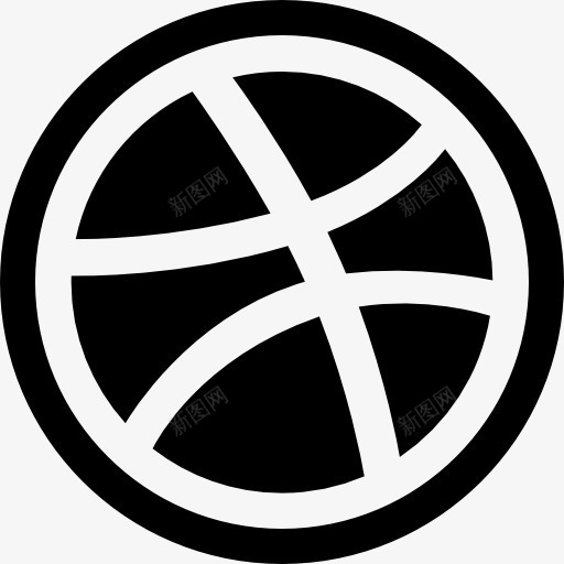 Dribbble图标png_新图网 https://ixintu.com 体育 标志 标识 社交媒体 社交网络 篮球