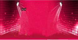 粉色灯光舞台双12海报素材