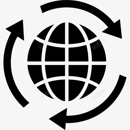 地球一圈的三支箭图标png_新图网 https://ixintu.com 三圈 地球图标的界面 地球网格 箭 行星 象征地球