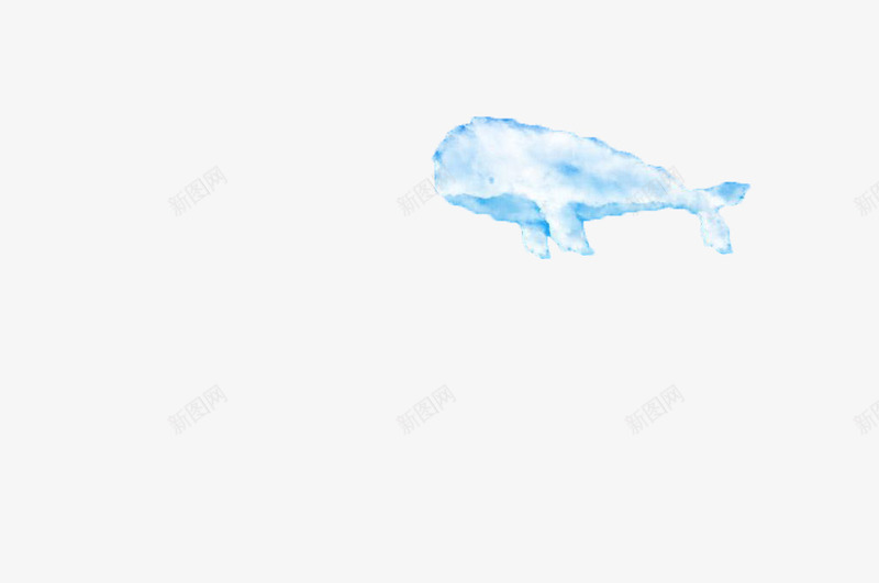鲸鱼形状云朵png免抠素材_新图网 https://ixintu.com 云朵 天空 漂浮 鲸鱼