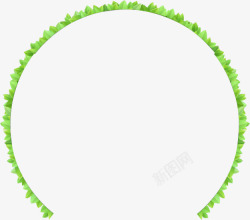 环形绿色绿叶花圈素材