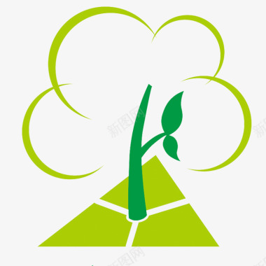 大树绿色简约叶子园林logo图标图标