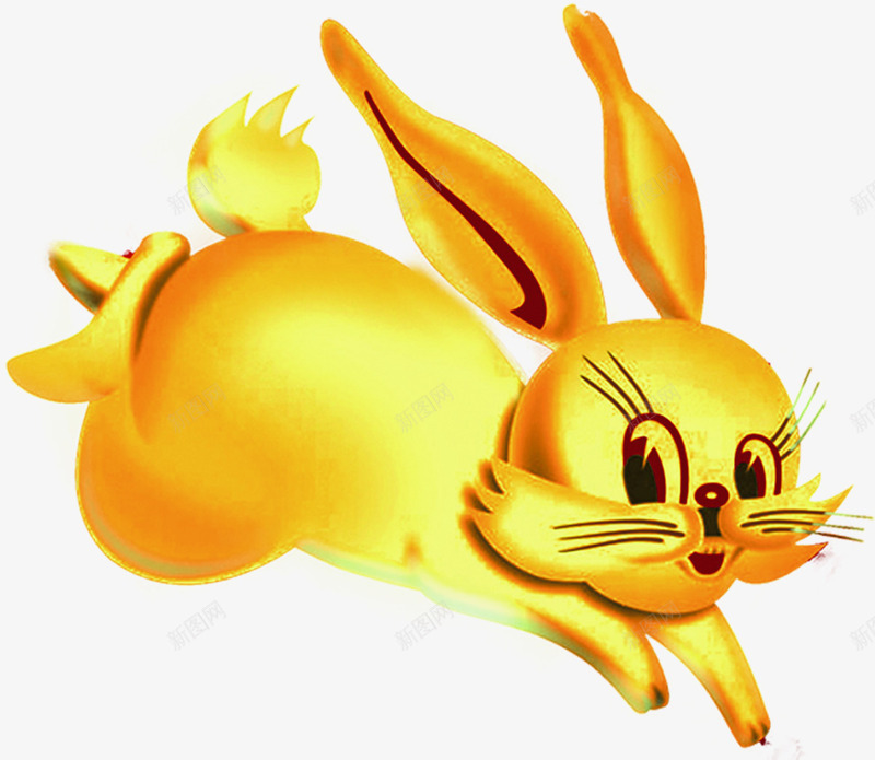 唯美金色的兔子png免抠素材_新图网 https://ixintu.com 兔子 发财兔 唯美 金色