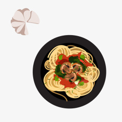 意大利海报手绘蔬菜美食意大利面元素矢量图高清图片