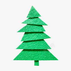 绿色折叠圣诞树元素素材