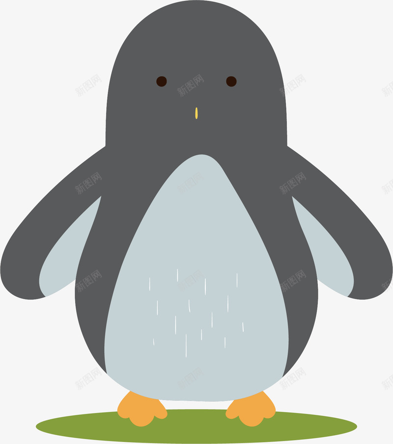 可爱的小企鹅png免抠素材_新图网 https://ixintu.com 企鹅 动物 卡通手绘 可爱 呆萌 宠物 水彩 灰色