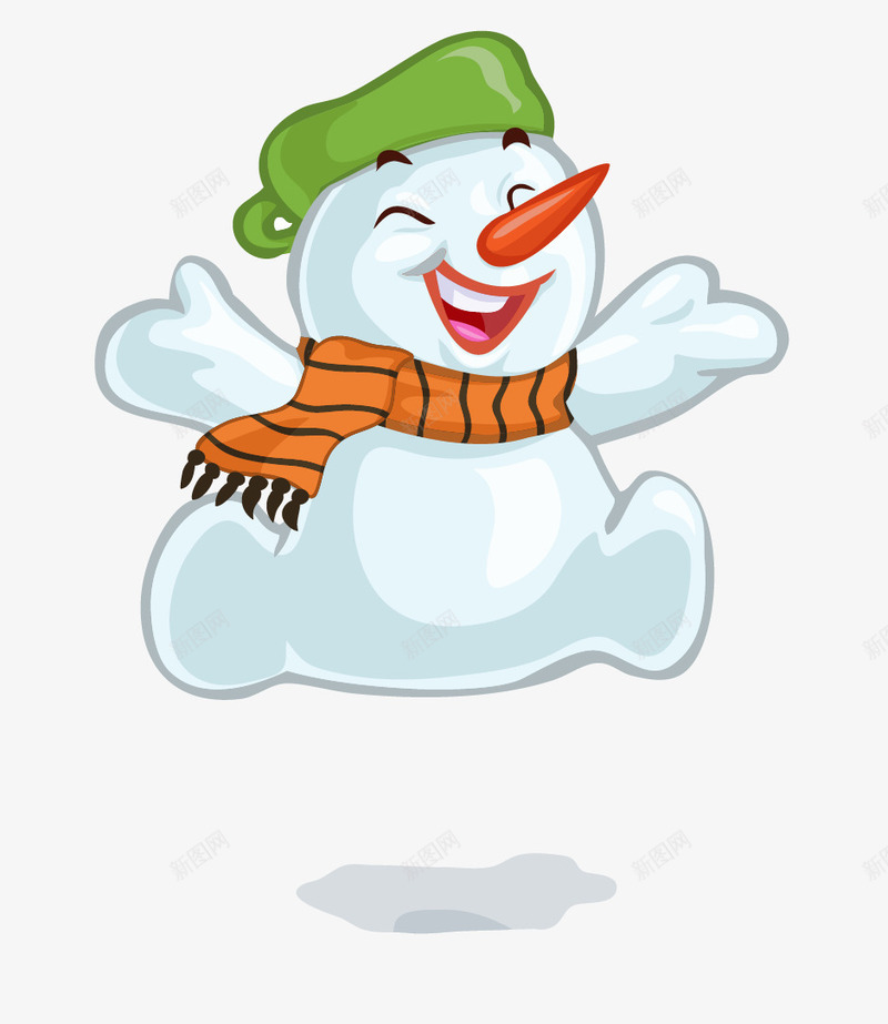卡通雪人元素png免抠素材_新图网 https://ixintu.com 雪人卡通圣诞节围巾