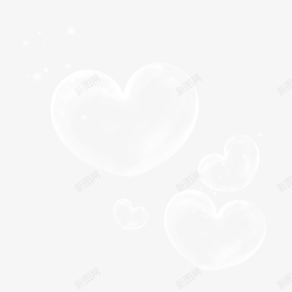 飘浮心形png免抠素材_新图网 https://ixintu.com 心 白色 透明