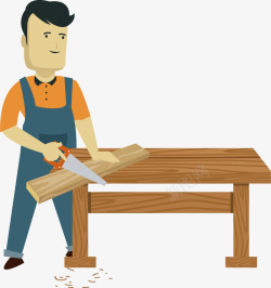 男人锯木素材