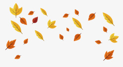 手绘秋季落叶矢量图素材