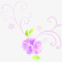 梦幻紫色花朵简图素材