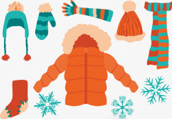 橙色手套冬季套装高清图片
