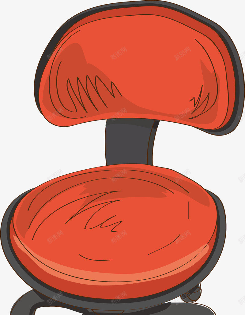 手绘办公椅子png免抠素材_新图网 https://ixintu.com 办公椅 家具 手绘 椅子 红色 转椅
