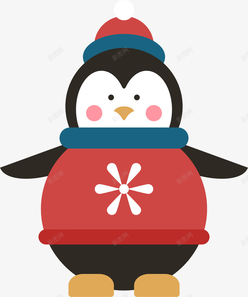 过圣诞节的企鹅png免抠素材_新图网 https://ixintu.com 企鹅 儿童 卡通可爱 小企鹅图案 矢量图案 红色衣服 装饰
