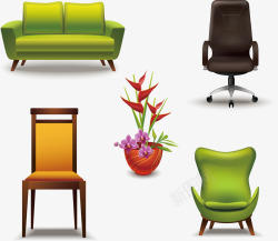 皮质座椅椅子板凳沙发矢量图高清图片
