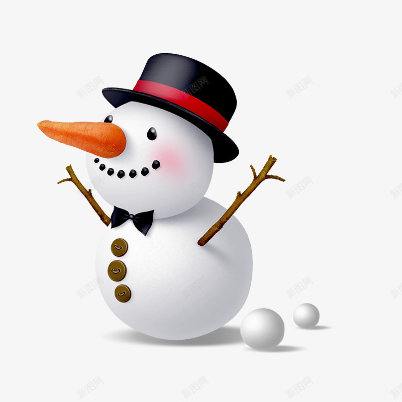 卡通戴帽子的雪人png免抠素材_新图网 https://ixintu.com 免抠图 卡通雪人 戴帽子的雪人 抠图 插画 装饰画 雪人