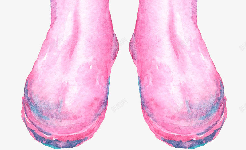 手绘水彩粉色长筒靴png免抠素材_新图网 https://ixintu.com 女士鞋子 服装服饰 粉色浪漫靴子 长筒靴 鞋子