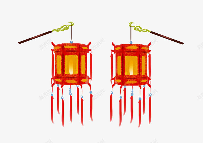 手绘节日灯笼元素png免抠素材_新图网 https://ixintu.com 2019 农历新年 卡通 手绘 新年 新春 春节 猪年 节日灯笼