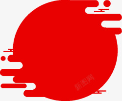 红色中国风圆圈背景素材