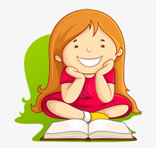读书的小女生png免抠素材_新图网 https://ixintu.com 卡通 可爱 小女生 读书