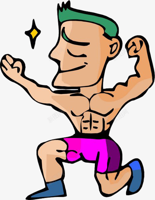 一个男人png免抠素材_新图网 https://ixintu.com 勾引 卡通 姿势 展示 肌肉