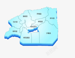 新疆阿克苏地图素材