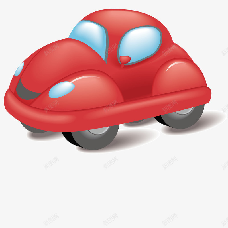 红色小汽车png免抠素材_新图网 https://ixintu.com 交通工具 手绘 模具 模型 玩具