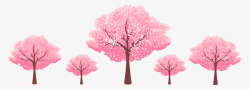 手绘粉色可爱大树素材