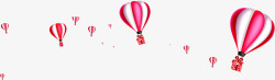 粉色卡通可爱热气球飘浮素材
