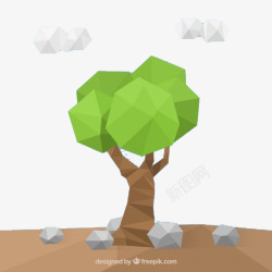 几何装饰树素材