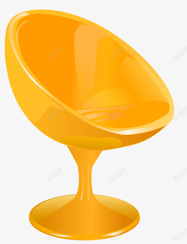 手绘座椅png免抠素材_新图网 https://ixintu.com 休息 座椅 椅子 舒服 黄色