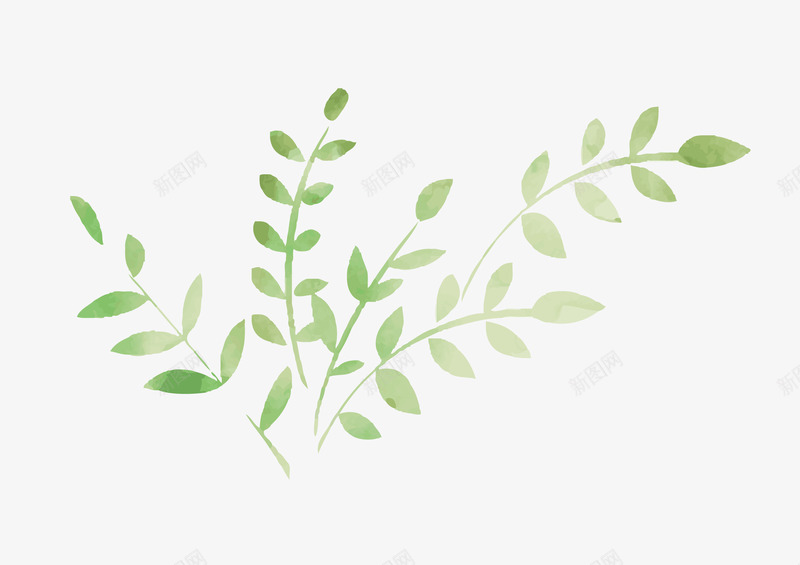 绿色水墨创意植物元素矢量图ai免抠素材_新图网 https://ixintu.com 创意 叶子 植物 水墨 环境 绿色 自然 花纹 装饰 矢量图