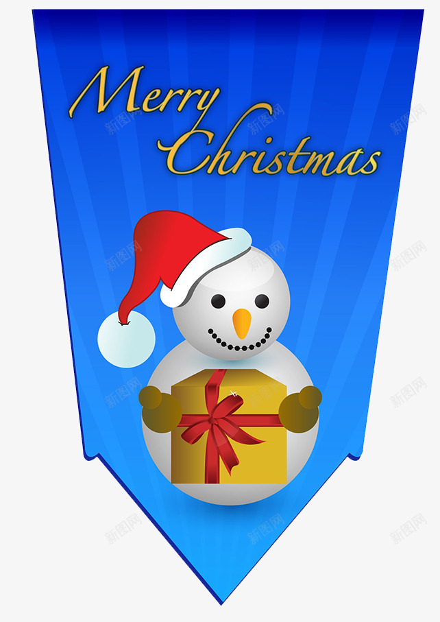 圣诞节雪人吊旗psd免抠素材_新图网 https://ixintu.com 吊旗 圣诞之夜 圣诞大促 圣诞树 广告设计 蓝色 雪人