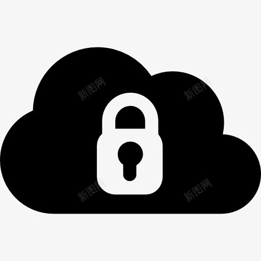云安全图标png_新图网 https://ixintu.com 云存储 堵塞 技术 挂锁 私人 计算