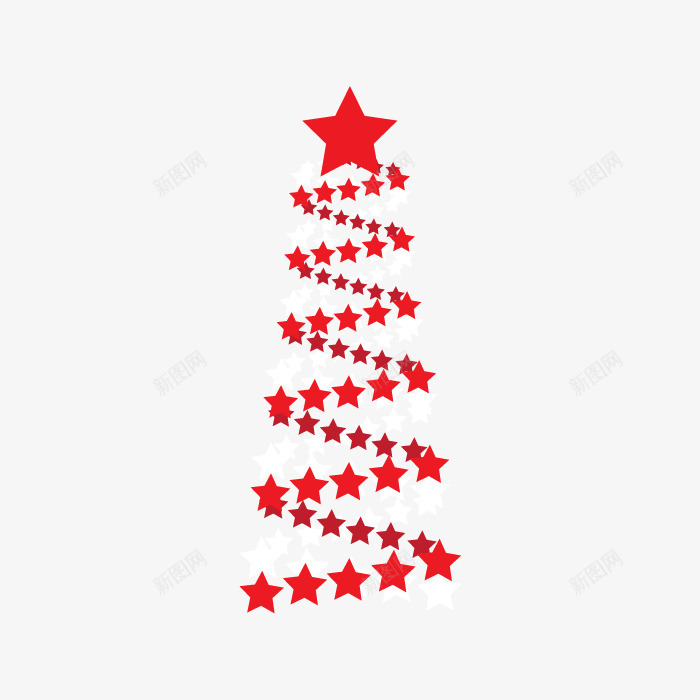 圣诞树png免抠素材_新图网 https://ixintu.com 圣诞树 圣诞节 圣诞节元素 挂件 挂饰 矢量圣诞红色五角星