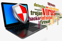 网络病毒电脑系统安全防护高清图片