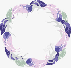 浪漫羽毛紫色羽毛装饰花环矢量图高清图片