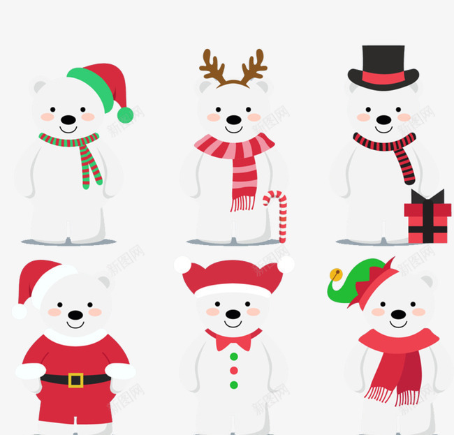 小熊png免抠素材_新图网 https://ixintu.com 卡通 圣诞帽子 圣诞节 熊 装扮