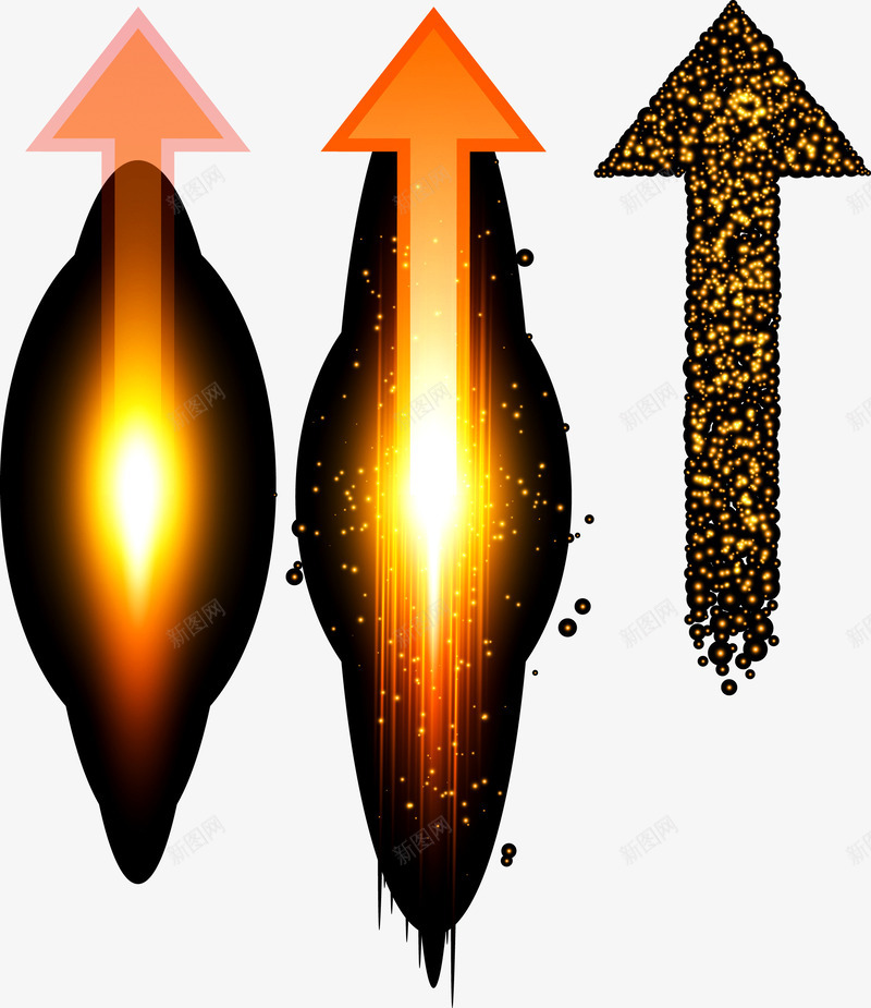 光效箭头png免抠素材_新图网 https://ixintu.com 光效 指示 方向 箭头