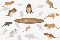 彩绘可爱的老鼠矢量图素材