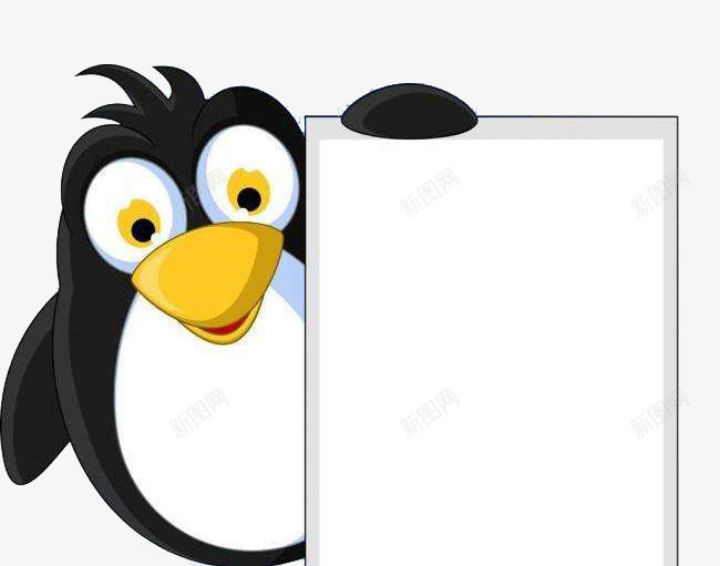 卡通企鹅手拿白板图案png免抠素材_新图网 https://ixintu.com 企鹅 卡通风格 图案 小企鹅图案 手拿白板 效果 装饰