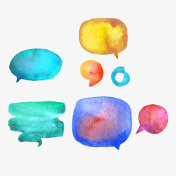 色彩对话框水彩聊天气泡装饰高清图片