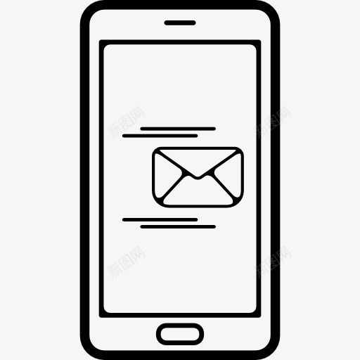 新的电子邮件通过电话图标png_新图网 https://ixintu.com 工具和用具 手机 手机套 手机屏幕 手机屏幕展示图 新的信封 来电 象征 邮件