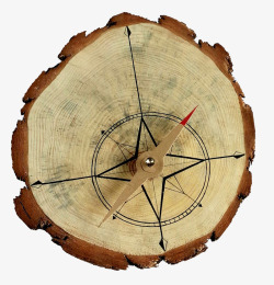 木柴树的年轮指南针高清图片